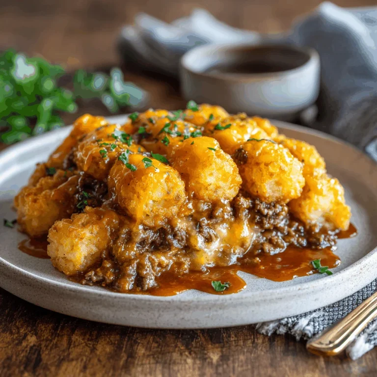 Gather ‘Round for My Heartwarming Cheeseburger Tater Tot Casserole A delicious plate of Cheeseburger Tater Tot Casserole