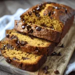A delicious plate of Pumpkin Banana Chocolate Chip Bread | A Taste of Madness