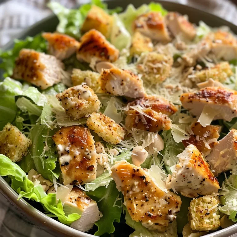 A Heartfelt Caesar Salad That Brings Family Together Juicy Low Carb Caesar Salad with chicken and homemade dressing, highlighted in fresh greens.