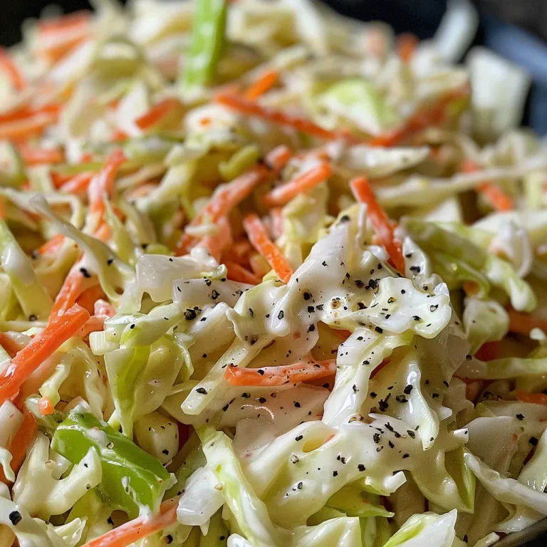 A Coleslaw Recipe That Brings Family Together Detailed shot of coleslaw showing a mix of cabbage and carrot with a creamy texture.