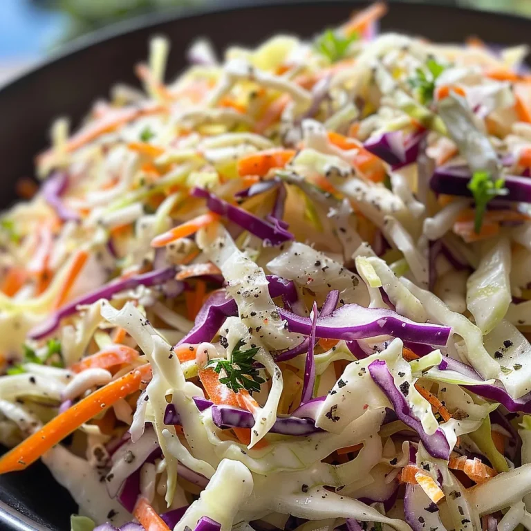 Delicious coleslaw salad with a mix of green cabbage and colorful carrots.