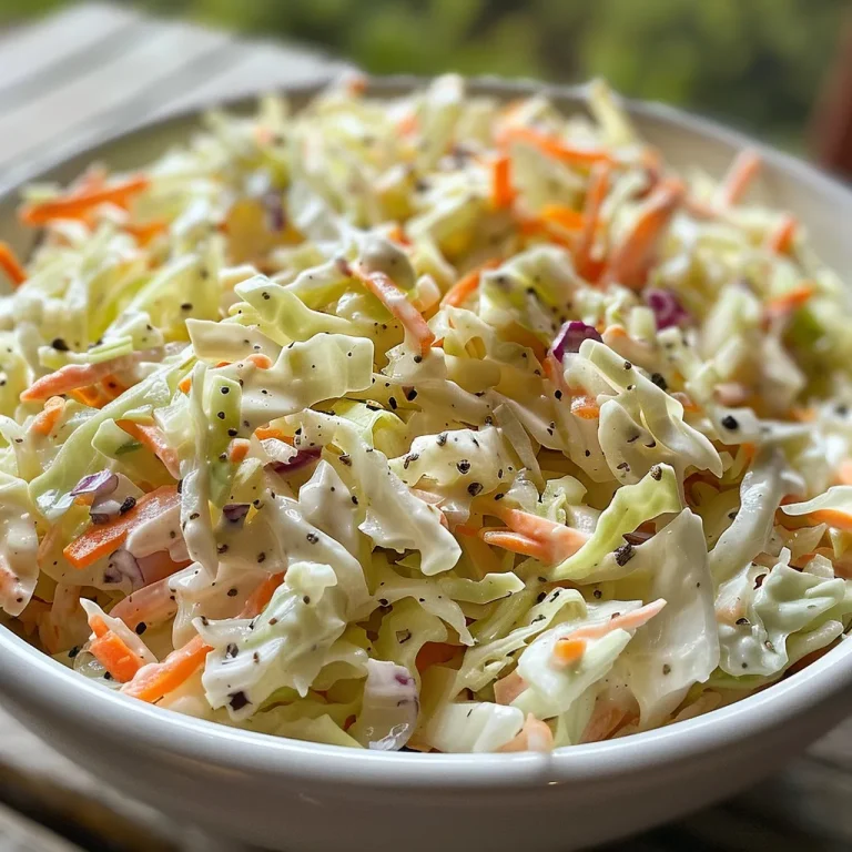 A Creamy Coleslaw that Whispers of Family Gatherings Detailed view of a creamy coleslaw, highlighting the smooth texture and colorful vegetables.