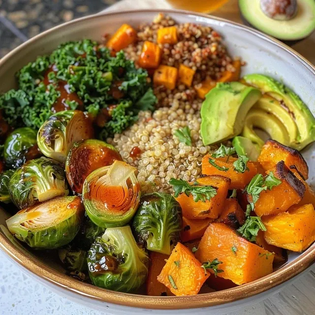 Harvest Bowls of Love: Nourishing Quinoa and Veggies for the Soul A delicious power bowl with layers of quinoa, roasted vegetables, and greens.