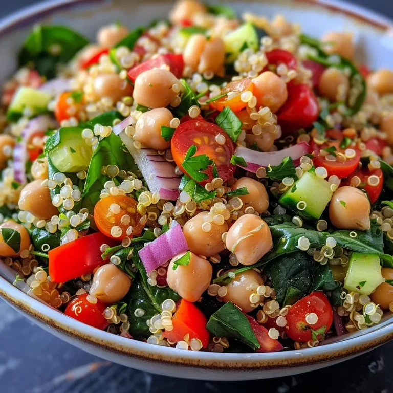 A Bowl of Nourishment: Quinoa Power Protein Salad That Unites Us Detailed shot of a nutritious quinoa salad including red bell pepper, zucchini, and fresh herbs.