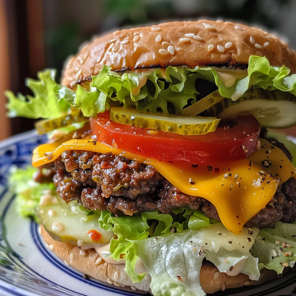 A detailed view of a delicious Big Mac Salad showcasing fresh ingredients and creamy dressing.
