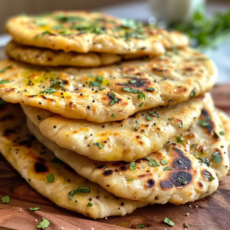Naan That Whispers of Love and Simplicity Side view of Chickpea Flour Naan showcasing its airy structure and color.