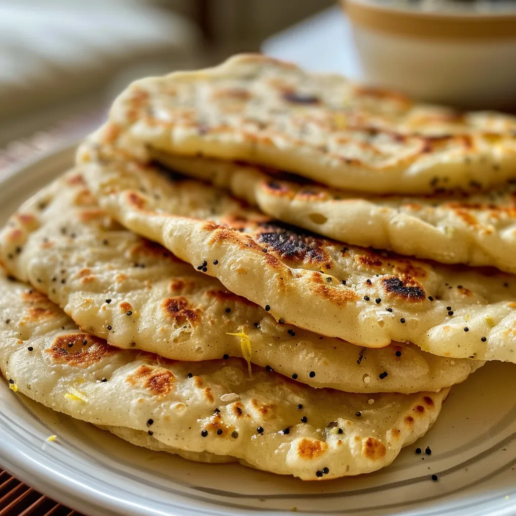 Freshly cooked Chickpea Flour Naan displaying its appetizing appearance.