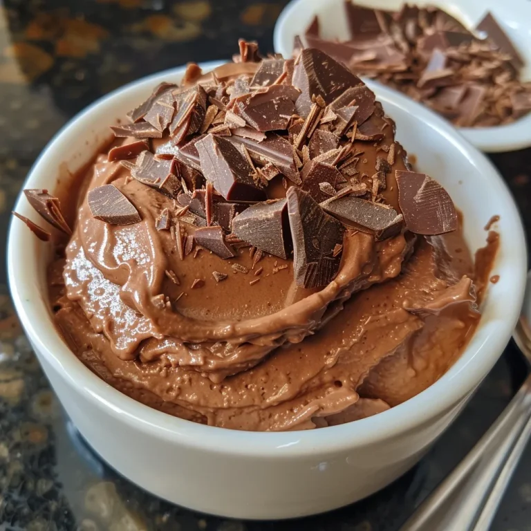 Whispers of Chocolate: A Mousse That Evokes Sweet Memories Velvety chocolate mousse topped with a sprinkle of cocoa powder.