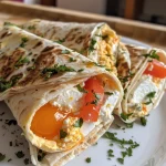 Juicy cottage cheese wrap displayed from the side, showcasing its creamy filling and outer layer.