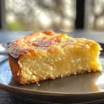 Detailed image of a slice of Flourless Ricotta Lemon Almond Cake highlighting the almond flour and lemon zest.