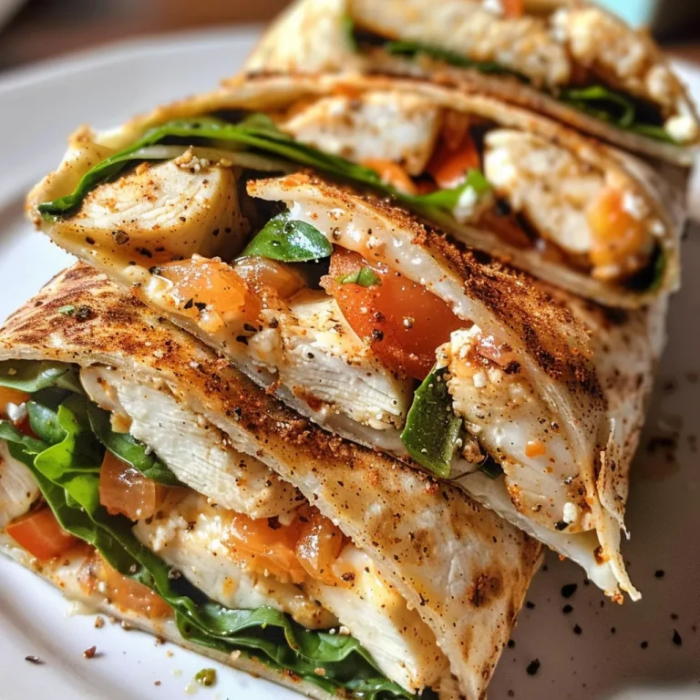 A close-up view of Air Fryer Chicken & Mozzarella Wraps with visible chicken and cheese.