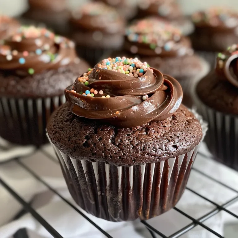 Sweet Moments: The Chocolate Cupcakes That Bring Us Together Close-up side view of rich chocolate cupcakes with frosting.