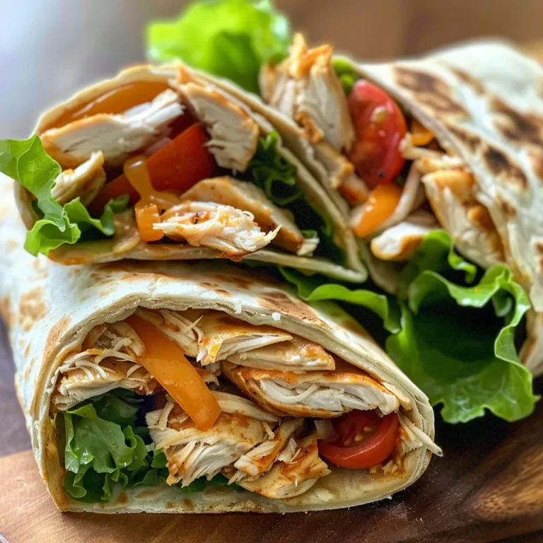 The Wraps That Embrace Comfort and Crunch Plated air fryer chicken wraps with visible layers of chicken, cheese, and colorful vegetables.
