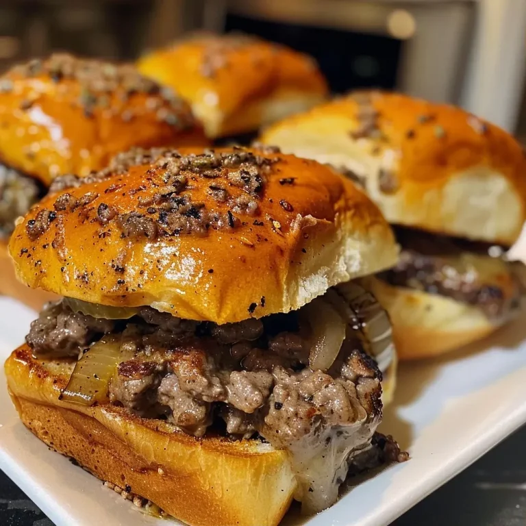 Savoring Simplicity: Air Fryer Beef Sliders for Heartfelt Gatherings Juicy beef sliders on slider buns with toppings.
