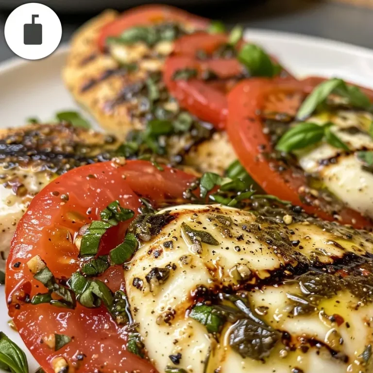 ['Juicy Air Fryer Caprese Chicken with melted mozzarella and fresh basil.', 'Deliciously plated Air Fryer chicken breasts topped with tomatoes and mozzarella.', 'Close-up view of Air Fryer Caprese Chicken garnished with balsamic drizzle.', 'Side view of succulent Caprese Chicken with fresh basil and vibrant colors.']