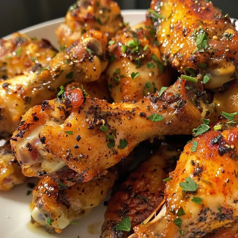 ['Close-up of crispy Air Fryer Ranch Wings with a golden-brown exterior.', 'Side view of juicy chicken wings coated in ranch seasoning, freshly cooked in an air fryer.', 'Appetizing image of Air Fryer Ranch Wings garnished with herbs, showcasing their texture.', 'Deliciously cooked ranch-flavored chicken wings, highlighted in a close-up shot.']