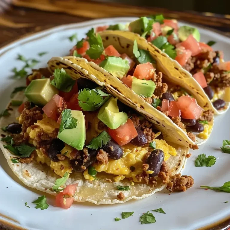 ['Close-up of a breakfast taco filled with black beans, eggs, cheese, and avocado on a corn tortilla.', 'A delicious breakfast taco showcasing beans, eggs, and fresh toppings, presented side view.', 'Juicy breakfast taco loaded with beans, cheese, and avocado, captured in vibrant detail.', 'Side view of a hearty breakfast taco made with black beans and topped with cilantro and fresh lime.']