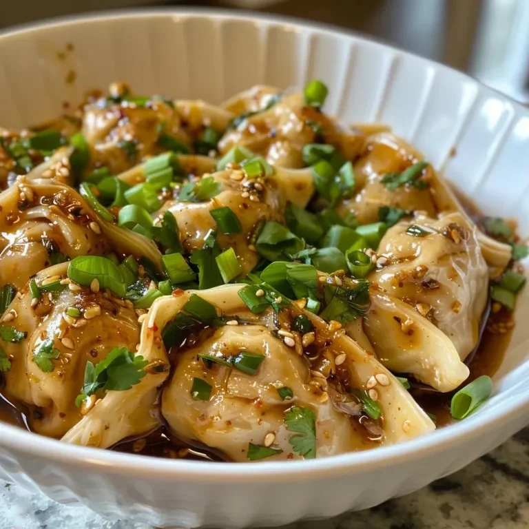 ['Close-up view of golden-brown Cilantro Ginger Chicken Wontons on a plate.', 'Side view of juicy Cilantro Ginger Chicken Wontons garnished with cilantro.', 'Crispy wontons filled with ground chicken, cilantro, and ginger.', 'Appetizing Cilantro Ginger Chicken Wontons served with chili sauce.']