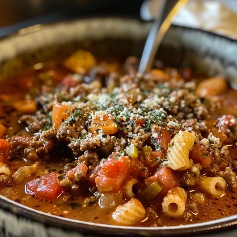 ['Close-up view of a bowl of Keto Goulash featuring ground beef and colorful vegetables.', 'Side profile of hearty Keto Goulash with melted cheese and garnished with parsley.', 'Detailed shot of a serving of Keto Goulash showcasing beef, tomatoes, and pasta.', 'Vibrant Keto Goulash in a bowl, highlighting its rich, chunky texture and toppings.']