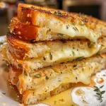 ['A close-up view of a grilled cheese sandwich with cheddar and apple slices, showing melted cheese and crispy bread.', 'Side view of a Cheddar and Apple Grilled Cheese, highlighting the layers of cheese and apple within rustic bread.', 'Juicy Cheddar and Apple Grilled Cheese sandwich, featuring thin apple slices peeking out between toasted bread.', 'A delicious grilled cheese sandwich made with sharp cheddar and thinly sliced apples, presented in a rustic style.']