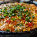 ['Close-up view of a baked Chicken Poblano Casserole with melted cheese on top.', 'Side view of a creamy Chicken Poblano Casserole featuring colorful peppers and tortilla layers.', 'Juicy Chicken Poblano Casserole dished out showcasing its rich ingredients and textures.', 'A portion of Chicken Poblano Casserole highlighting the cheesy topping and vibrant vegetable layers.']