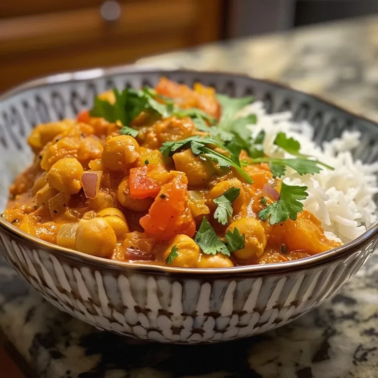 ['A close-up view of a bowl of Coconut Chickpea Curry, featuring vibrant colors and creamy texture.', 'Side view of a delicious Coconut Chickpea Curry in a white bowl, garnished with cilantro.', 'Juicy Coconut Chickpea Curry displayed in a bowl, showcasing ingredients like chickpeas and coconut milk.', 'Close-up image of Coconut Chickpea Curry, highlighting its rich consistency and fresh garnishes.']