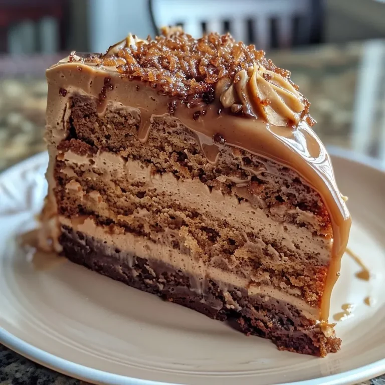['A close-up side view of a decadent Gluten Free Caramel Latte Cake, showcasing its rich layers and caramel drizzle.', 'A detailed image of a moist Gluten Free Caramel Latte Cake with a glossy caramel topping and a smooth icing finish.', 'A luscious Gluten Free Caramel Latte Cake captured from the side, highlighting its creamy layers and inviting texture.', 'An appetizing side view of a Gluten Free Caramel Latte Cake, featuring caramel drizzles and a soft, fluffy exterior.']
