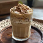 ['Close-up view of an iced pumpkin cream chai tea latte in a glass with whipped cream and spices on top.', 'Side view of a refreshing iced pumpkin cream chai tea latte, showcasing its creamy texture and vibrant colors.', 'Iced chai tea latte with pumpkin and cream, served in a clear glass filled with ice and garnished with pumpkin pie spice.', 'Delicious looking iced pumpkin cream chai latte in a glass with a frothy whipped topping and a sprinkle of spice.']