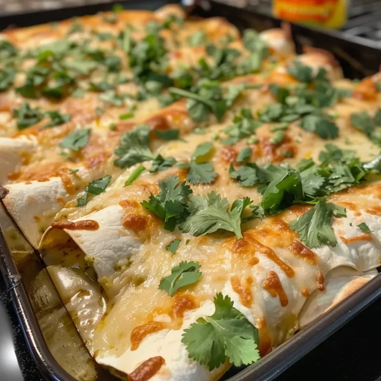 ['Close-up view of Low Calorie Green Chicken Enchiladas with melted cheese on top.', 'Side view of delicious green chicken enchiladas garnished with chopped cilantro.', 'Juicy green chicken enchiladas on a plate, showing layers of cheese and salsa.', 'Tasty low-calorie enchiladas filled with shredded chicken and topped with salsa verde.']