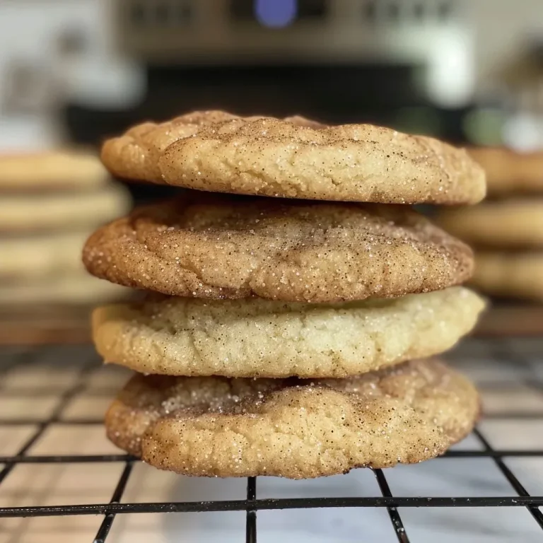 ['Close-up of a batch of Maple Snickerdoodles showing their golden-brown tops and sprinkle of cinnamon sugar.', 'Side view of freshly baked Maple Snickerdoodles, showcasing their soft texture and warm color.', 'Detailed shot of Maple Snickerdoodles with a focus on their chewy interior and cinnamon coating.', 'Close-up image of Maple Snickerdoodles arranged on a plate, highlighting their inviting appearance.']