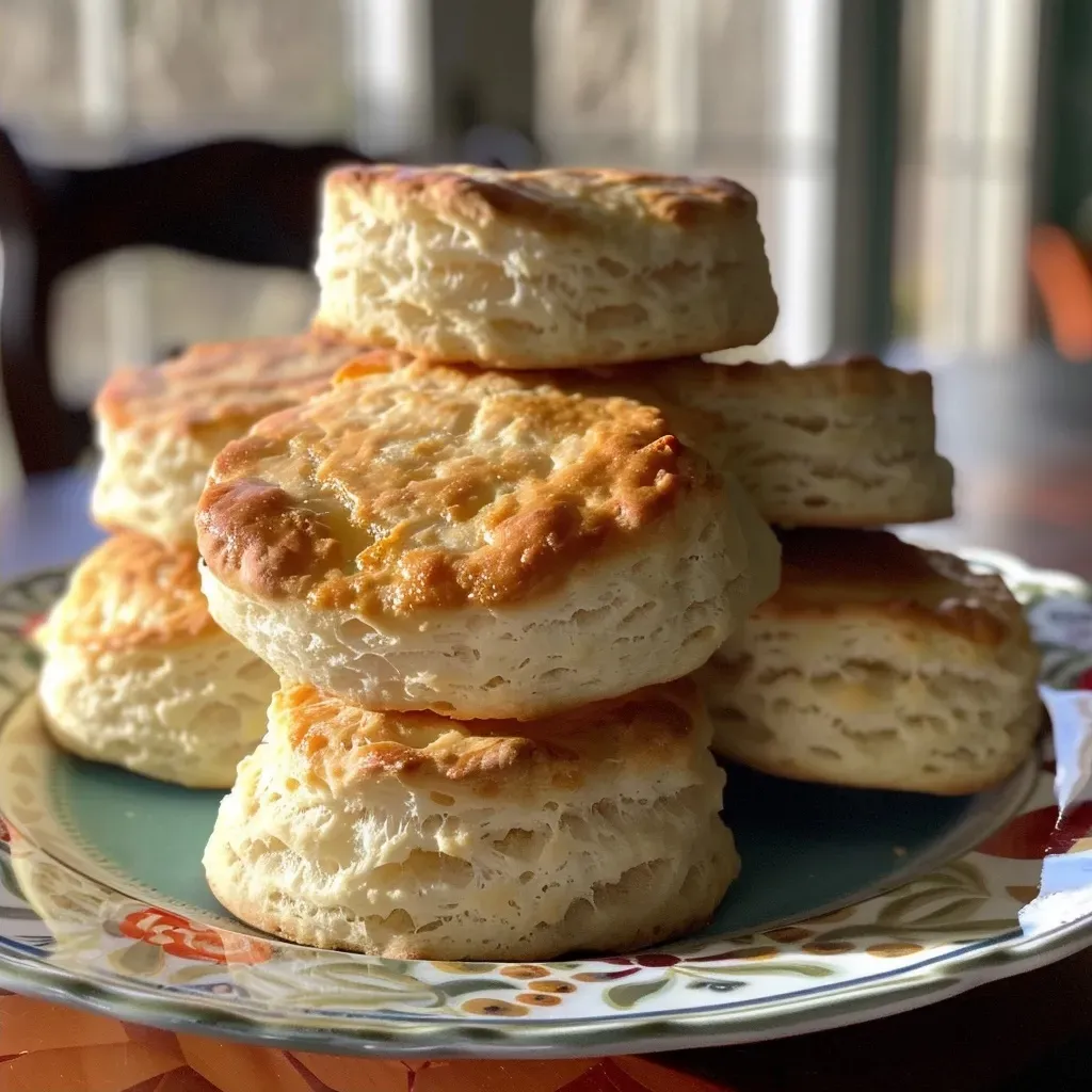 Close-up view of golden brown sourdough discard biscuits arranged on a wooden surface.