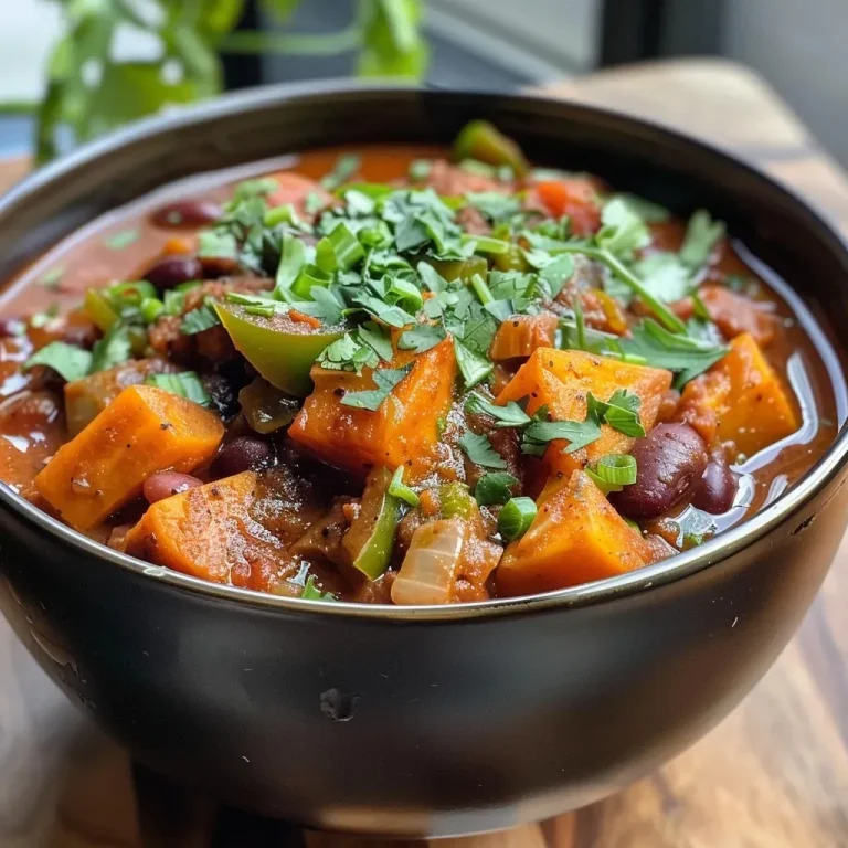 ['Close-up view of a bowl of Sweet Potato Chili with visible sweet potatoes and ground turkey.', 'Side view of a vibrant Sweet Potato Chili showcasing chunks of sweet potato and beans.', 'Juicy Sweet Potato Chili in a bowl, highlighting its colorful ingredients like tomatoes and corn.', 'Detailed shot of Sweet Potato Chili, featuring garnishes like cilantro and shredded cheese.']