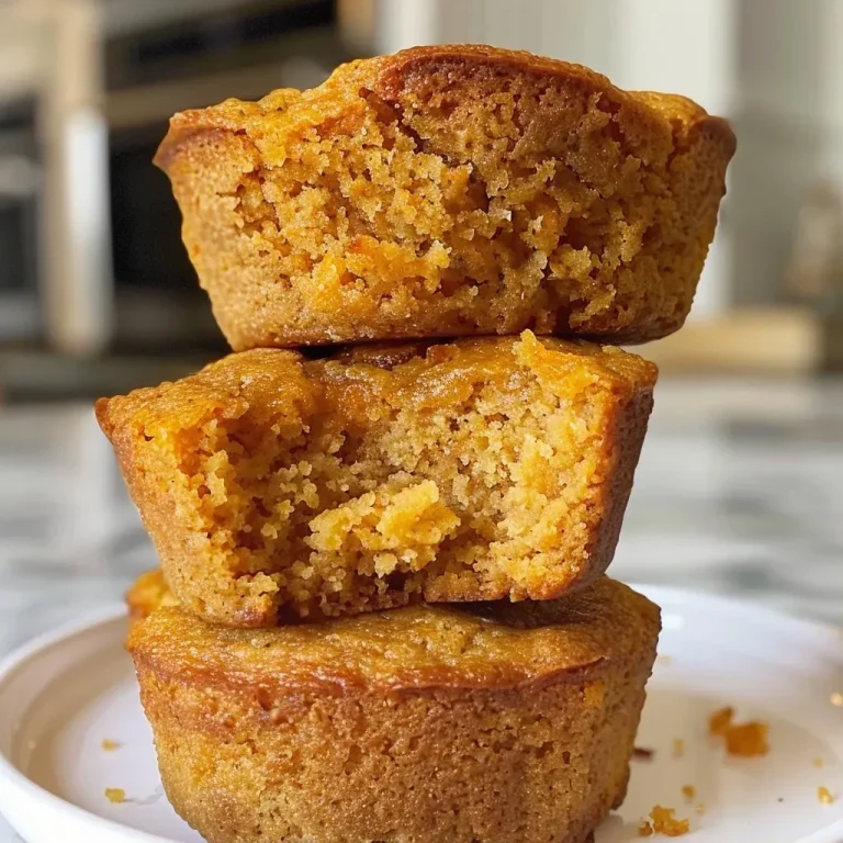 ['Close-up of golden-brown sweet potato cornbread muffins on a wooden surface.', 'Side view of moist sweet potato cornbread muffins, with a textured surface.', 'Juicy sweet potato cornbread muffins displayed on a rustic background.', 'Close-up image of cornbread muffins with a golden crust and soft interior.']