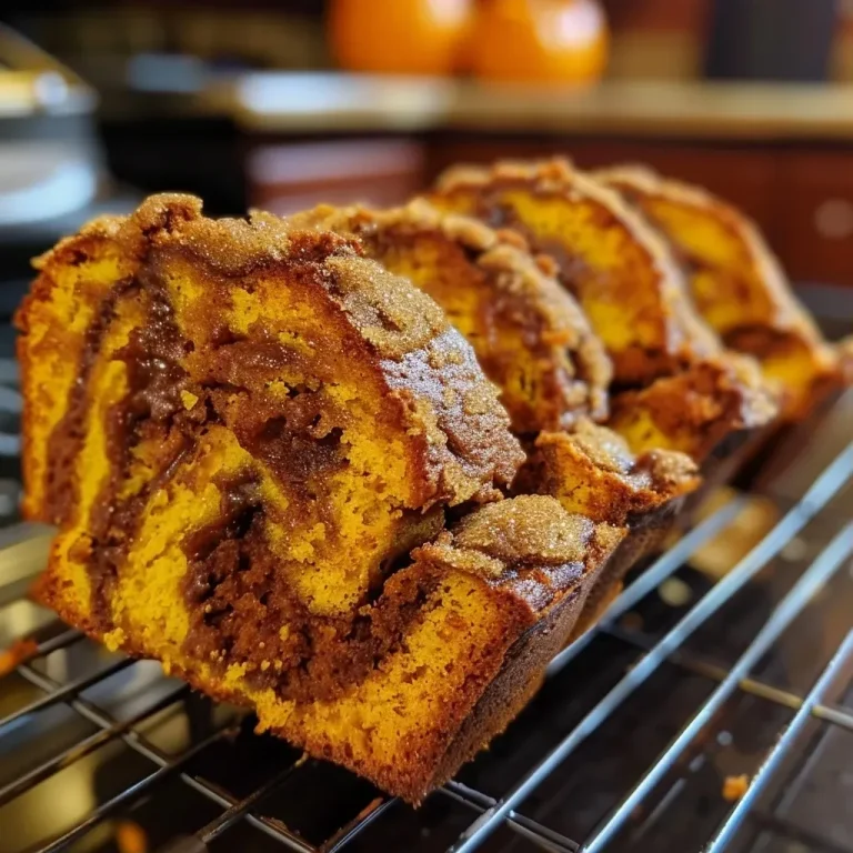 Whispers of Autumn: Cinnamon Swirl Pumpkin Bread Mini Loaves Close-up view of a cinnamon swirl pumpkin bread mini loaf, showing its warm, golden-brown crust and swirls of cinnamon.