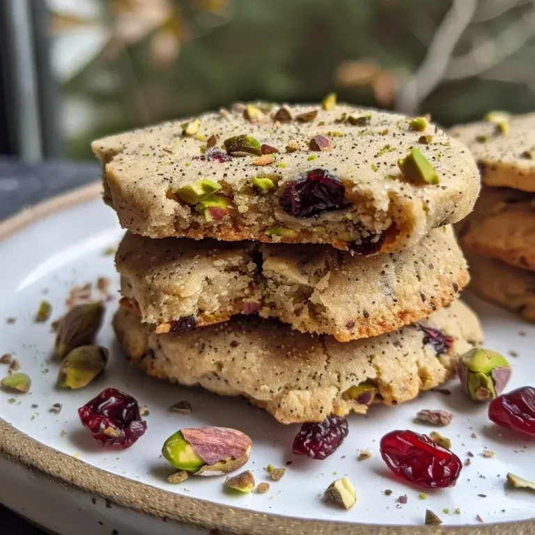 Whispers of Joy: Cranberry Pistachio Shortbread for Heartfelt Gatherings Close-up of Cranberry Pistachio Shortbread, showcasing its texture and ingredients.