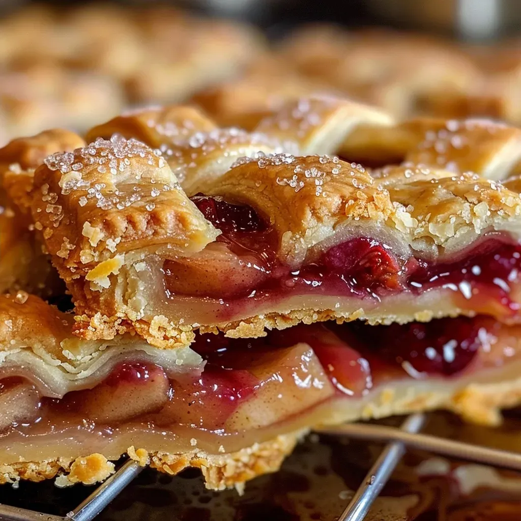 Juicy Easy Pie Cookies displayed from the side, highlighting a golden brown crust and vibrant fillings.