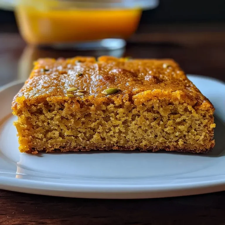 Harvest Harmony: A Cornbread Recipe Wrapped in Love Close-up view of golden-brown pumpkin maple cornbread with a moist texture.