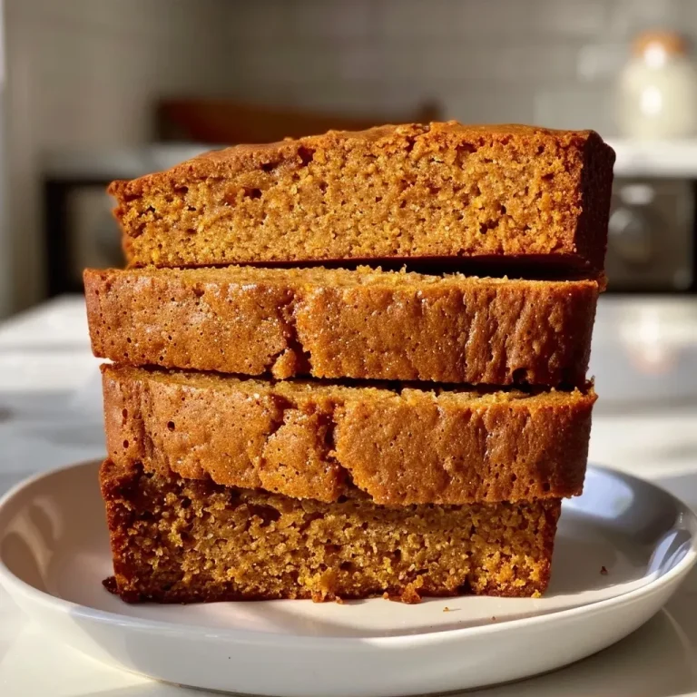 A Slice of Autumn: Embracing the Warmth of Pumpkin Spice Bread A side view of cinnamon sugar-topped pumpkin spice bread, showcasing its golden crust.