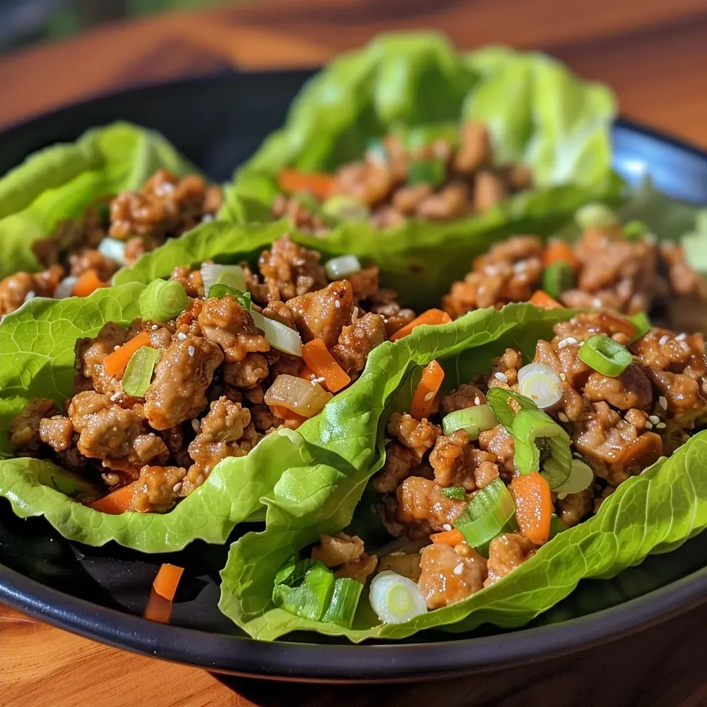 Juicy turkey lettuce wraps served with vibrant, diced vegetables.