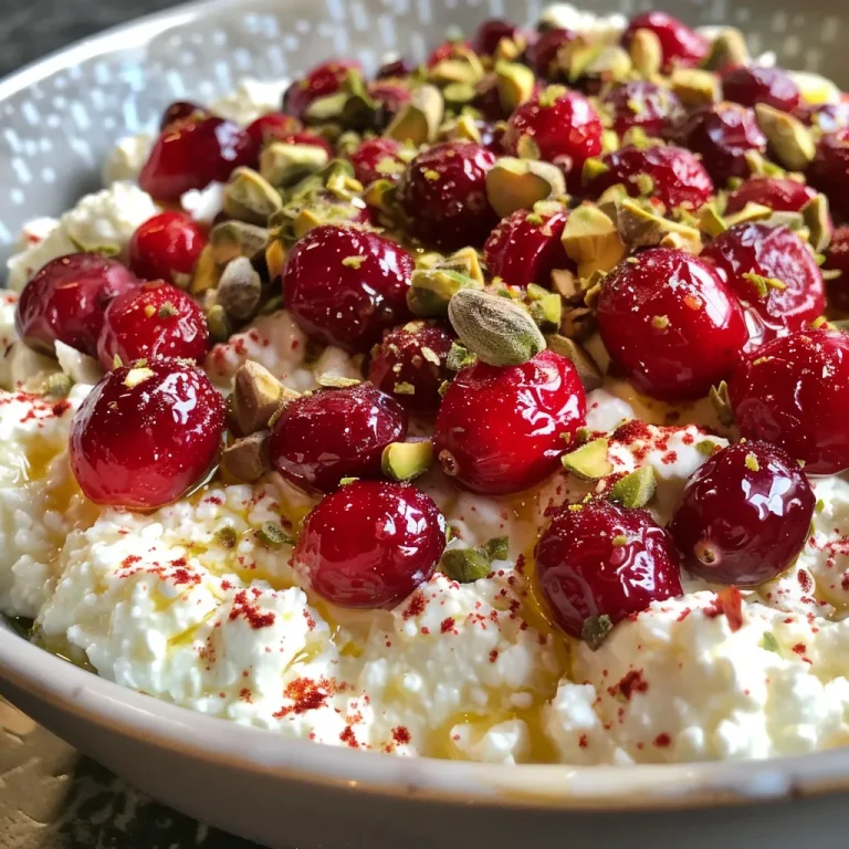 A Celebration of Flavors: The Cranberry Whipped Feta Dip That Unites Us A close-up side view of a creamy cranberry whipped feta dip in a bowl garnished with pistachios and red pepper flakes.